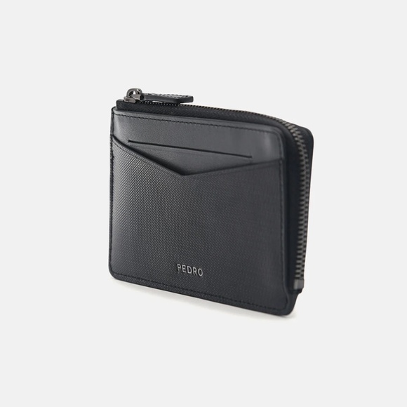 Pedro Leather Card Holder - Black | Embossed Calf Leather | Slightly Used - Picture 1 of 5